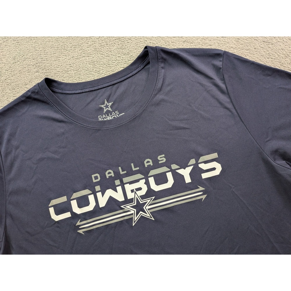 Dallas Cowboys Authentic Mens Large Navy Blue Polyester Performance T-Shirt NFL